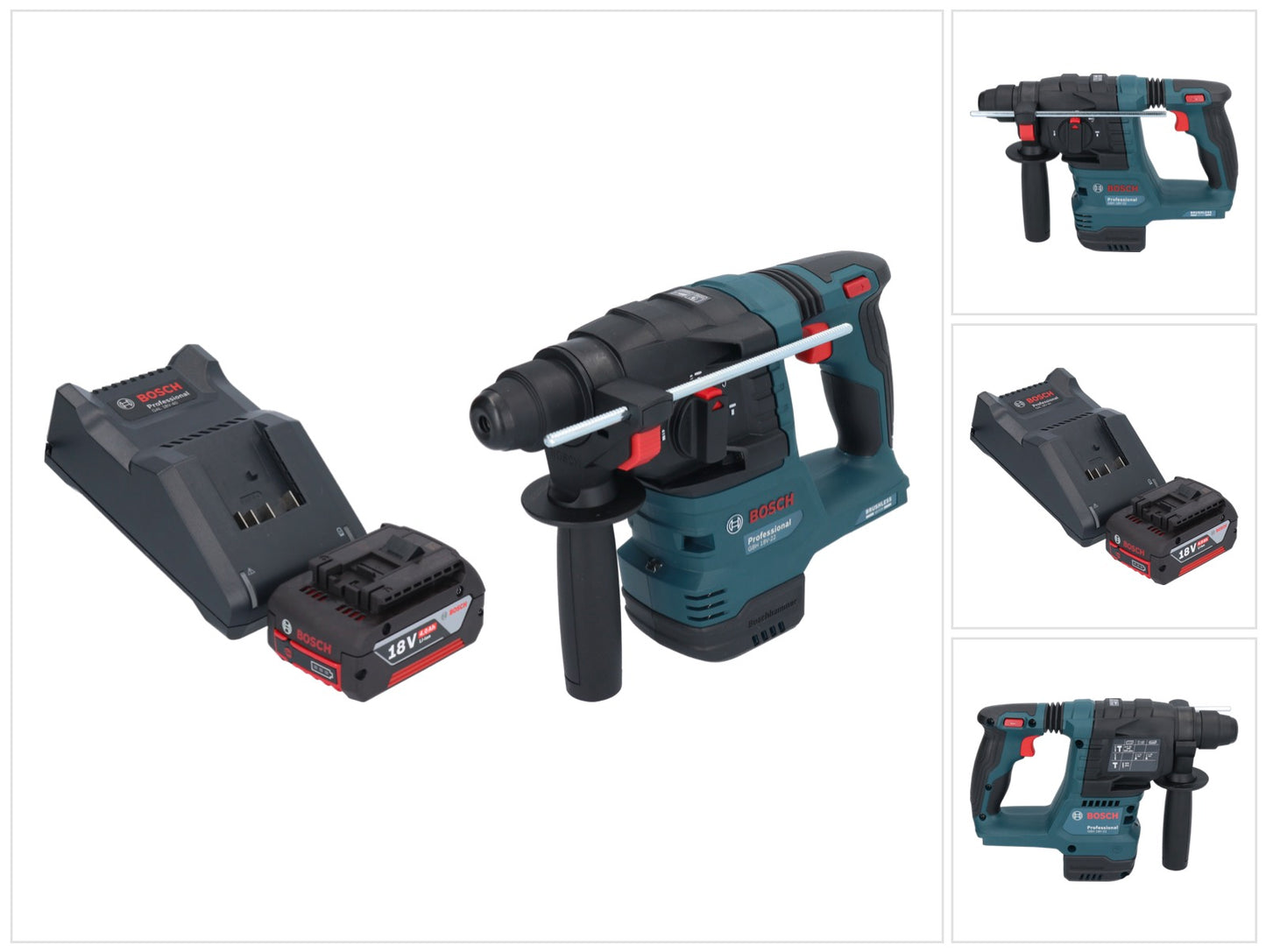 Bosch GBH 18V-22 Professional marteau perforateur sans fil 18 V 1,9 J SDS Plus sans balais + 1 batterie 4,0 Ah + chargeur