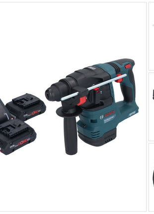 Bosch GBH 18V-22 Professional marteau perforateur sans fil 18 V 1,9 J SDS Plus sans balais + 2 batteries ProCORE 4,0 Ah + chargeur