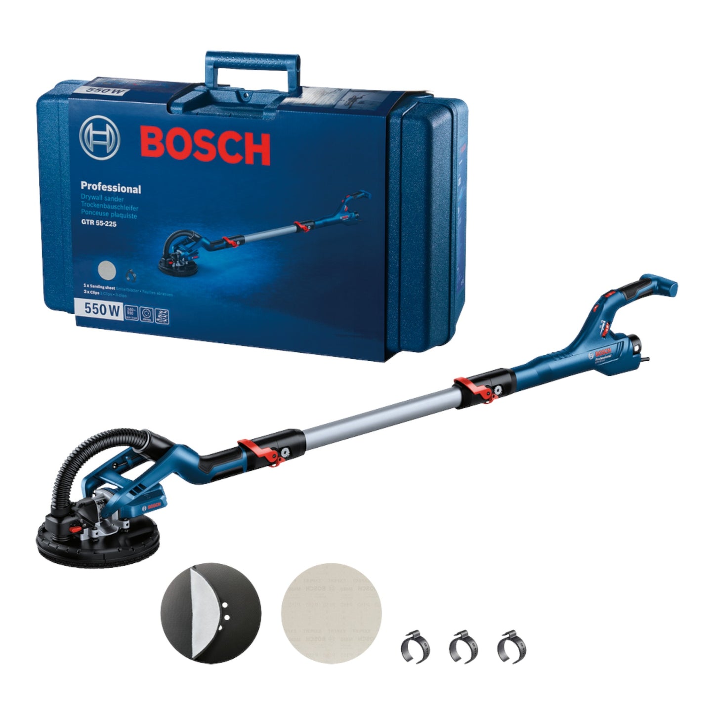 Bosch GTR 55-225 Ponceuse professionnelle pour cloisons sèches 550 W 225 mm 110 - 230 cm (06017D4000) + mallette