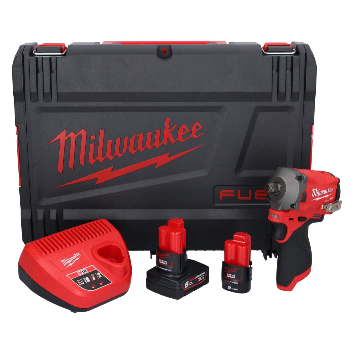 Clé à chocs sans fil Milwaukee M12 FIWF12-622X 12 V 339 Nm 1/2" brushless (4933464617) + 1x batterie 2,0 Ah + 1x batterie 6,0 Ah + chargeur + boîtier HD