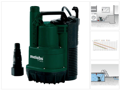 Pompe submersible pour eau claire Metabo TP 7500 SI (0250750013) 300 watts débit 7500 l/h