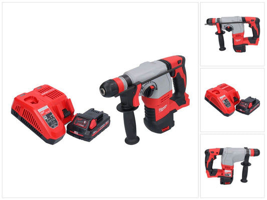 Marteau combiné à batterie Milwaukee M18 HD18HX-301 18 V 2,4 J + 1x batterie 3,0 Ah + chargeur