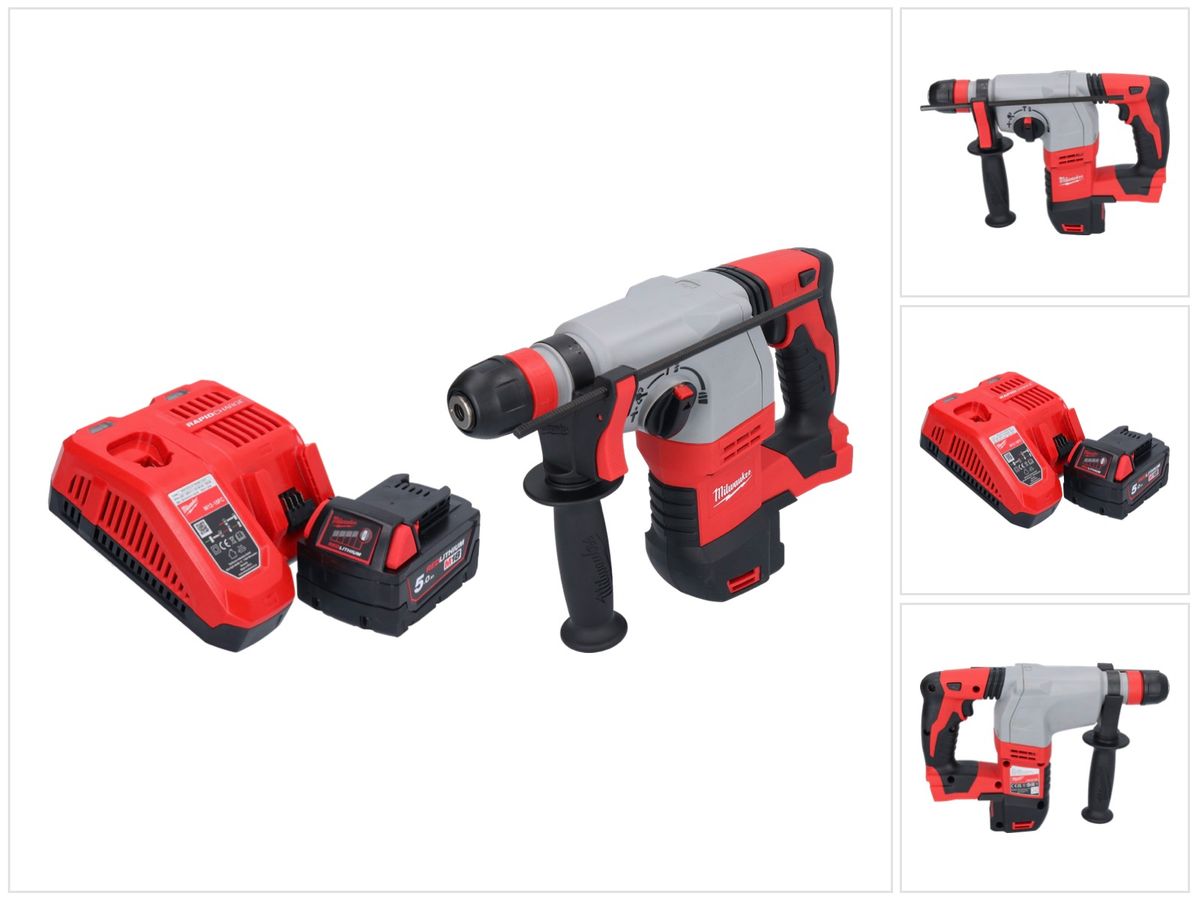 Marteau combiné à batterie Milwaukee M18 HD18HX-501 18 V 2,4 J + 1x batterie 5,0 Ah + chargeur