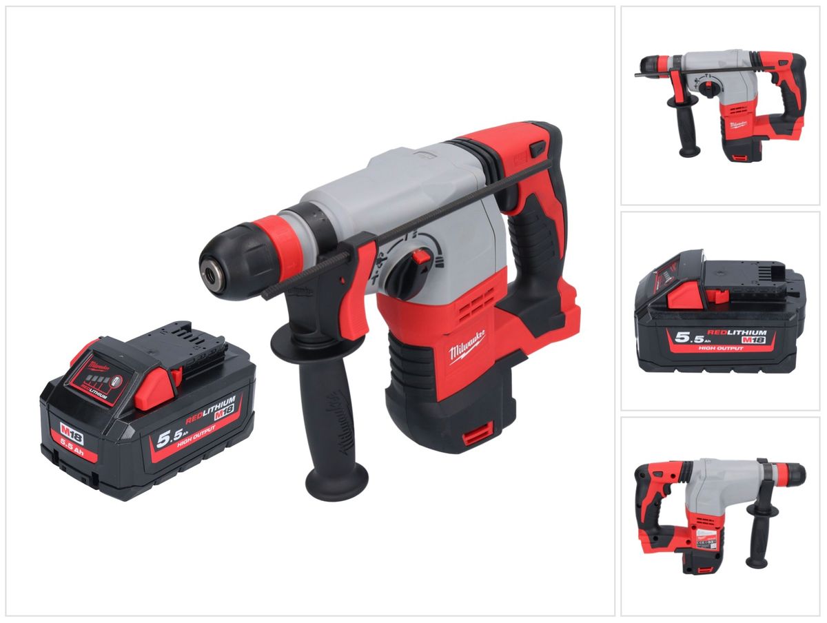 Milwaukee M18 HD18HX-551 Akku Kombihammer 18 V 2,4 J + 1x Akku 5,5 Ah - ohne Ladegerät