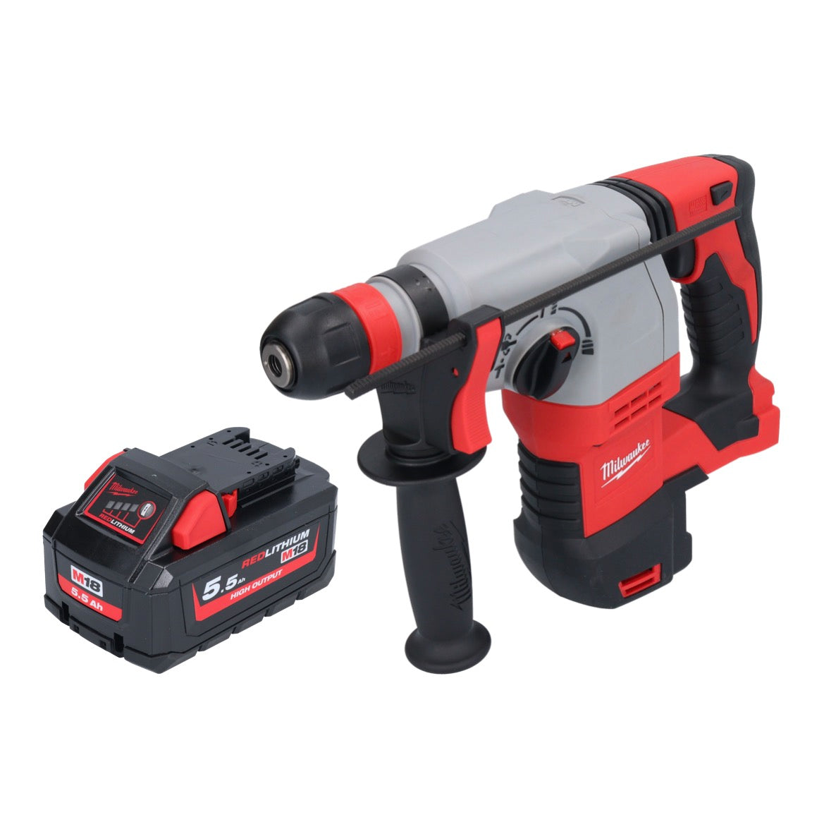 Marteau combiné à batterie Milwaukee M18 HD18HX-551 18 V 2,4 J + 1x batterie 5,5 Ah - sans chargeur