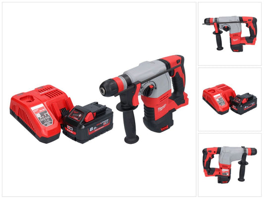 Milwaukee M18 HD18HX-801 Akku Kombihammer 18 V 2,4 J + 1x Akku 8,0 Ah + Ladegerät