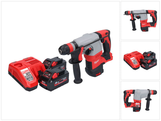 Milwaukee M18 HD18HX-802 Akku Kombihammer 18 V 2,4 J + 2x Akku 8,0 Ah + Ladegerät