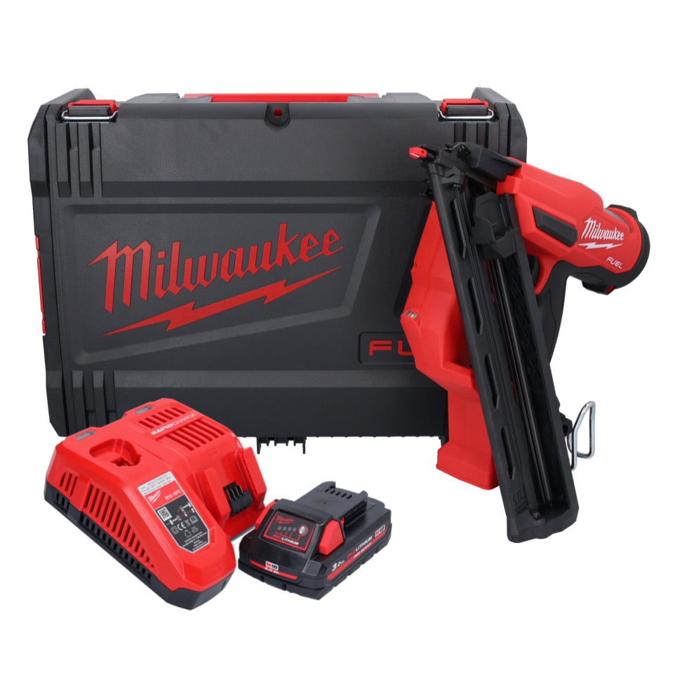 Cloueur à batterie Milwaukee M18 FN15GA-301X 18 V sans balais 32 - 64 mm + 1x batterie 3,0 Ah + chargeur + boîtier HD