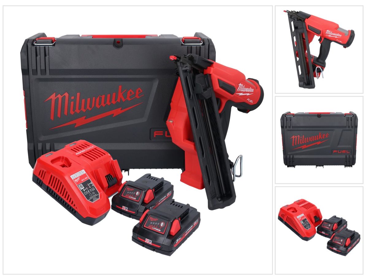 Milwaukee M18 FN15GA-302X Akku Nagler 18 V Brushless 32 - 64 mm + 2x Akku 3,0 Ah + Ladegerät + HD Box