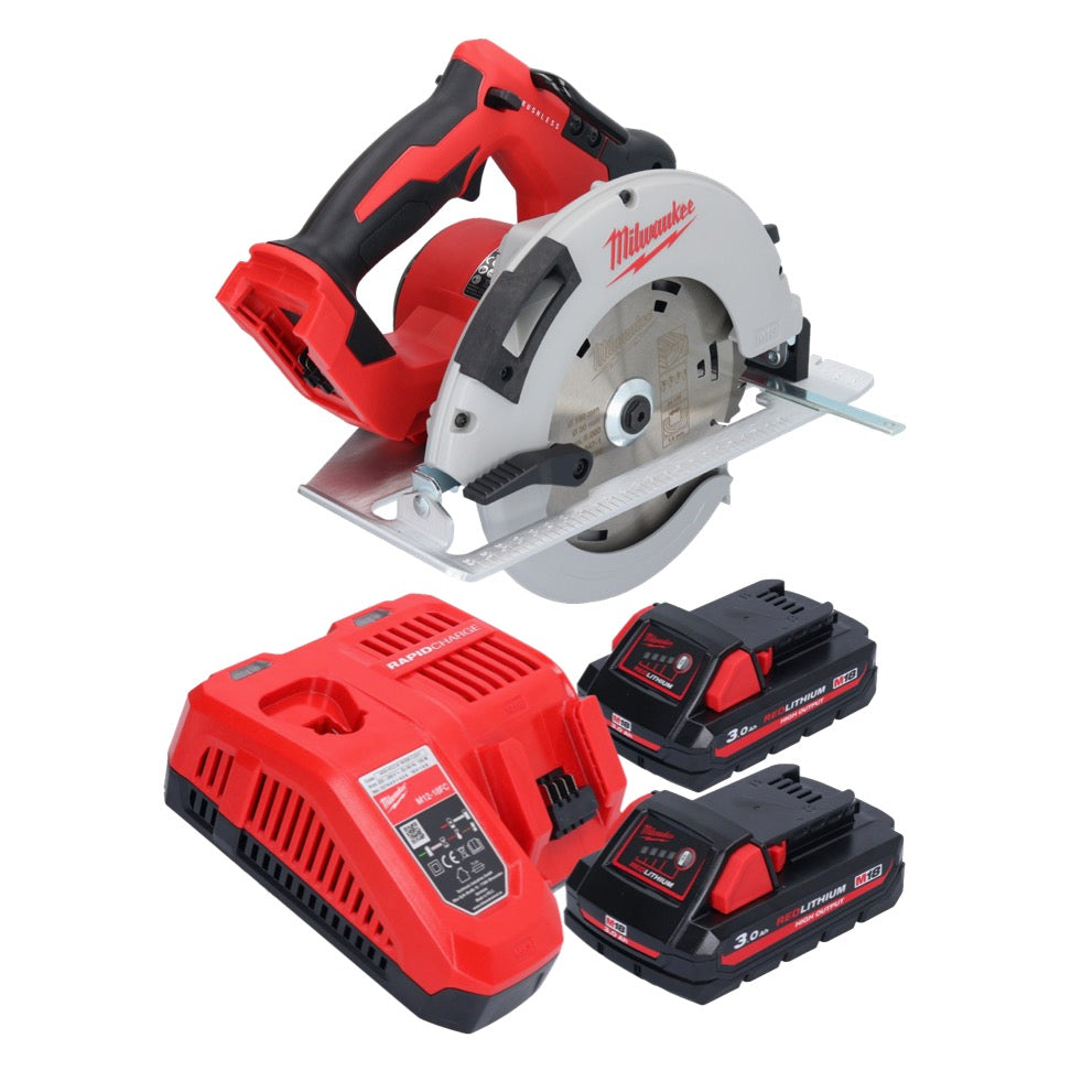 Scie circulaire à batterie Milwaukee M18 BLCS66-302 18 V 190 mm sans balais + 2x batteries 3,0 Ah + chargeur