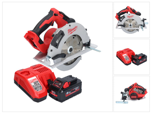 Milwaukee M18 BLCS66-801 Akku Handkreissäge 18 V 190 mm Brushless + 1x Akku 8,0 Ah + Ladegerät