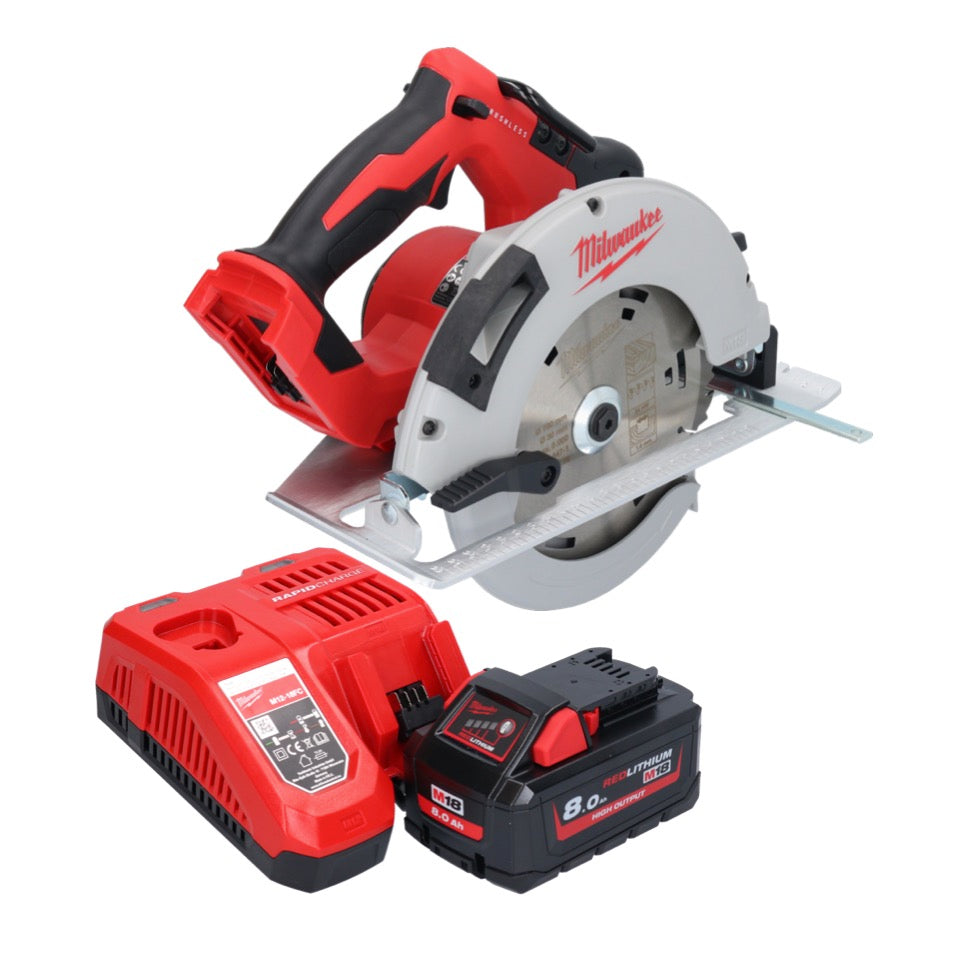 Milwaukee M18 BLCS66-801 Akku Handkreissäge 18 V 190 mm Brushless + 1x Akku 8,0 Ah + Ladegerät