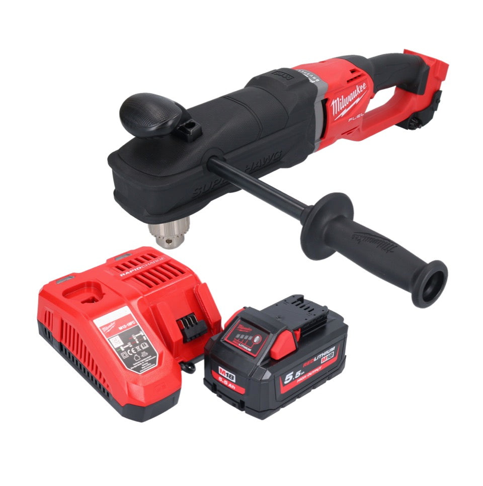 Perceuse d'angle sur batterie Milwaukee M18 FRAD2-551 18 V 122 Nm sans balai + 1x batterie 5,5 Ah + chargeur