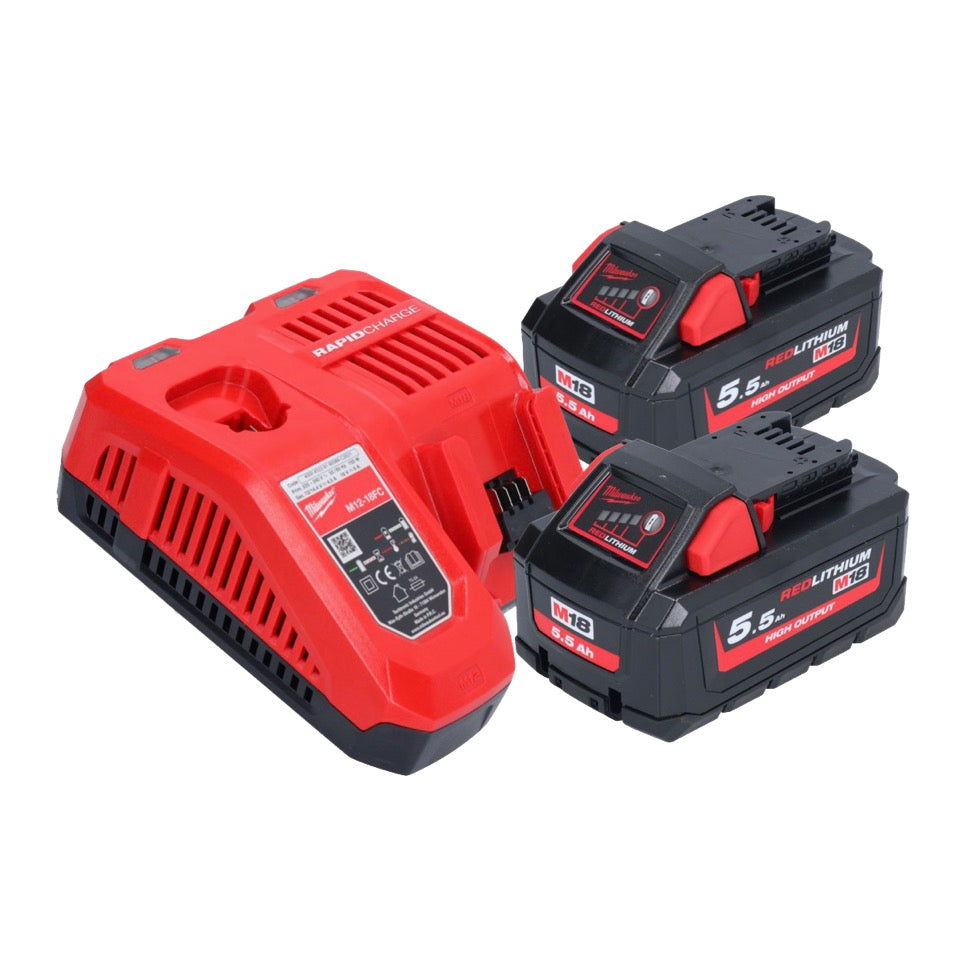 Perceuse d'angle sur batterie Milwaukee M18 FRAD2-552 18 V 122 Nm sans balai + 2x batteries 5,5 Ah + chargeur