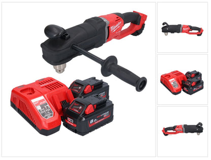 Perceuse d'angle sur batterie Milwaukee M18 FRAD2-802 18 V 122 Nm sans balai + 2x batteries 8,0 Ah + chargeur