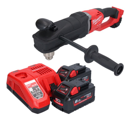 Perceuse d'angle sur batterie Milwaukee M18 FRAD2-802 18 V 122 Nm sans balai + 2x batteries 8,0 Ah + chargeur