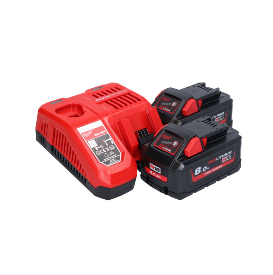 Perceuse d'angle sur batterie Milwaukee M18 FRAD2-802 18 V 122 Nm sans balai + 2x batteries 8,0 Ah + chargeur