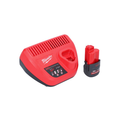 Appareil de nettoyage de tuyaux sur batterie Milwaukee M12 BDC6-251C 12 V + 1x batterie 2,5 Ah + chargeur + spirale + seau