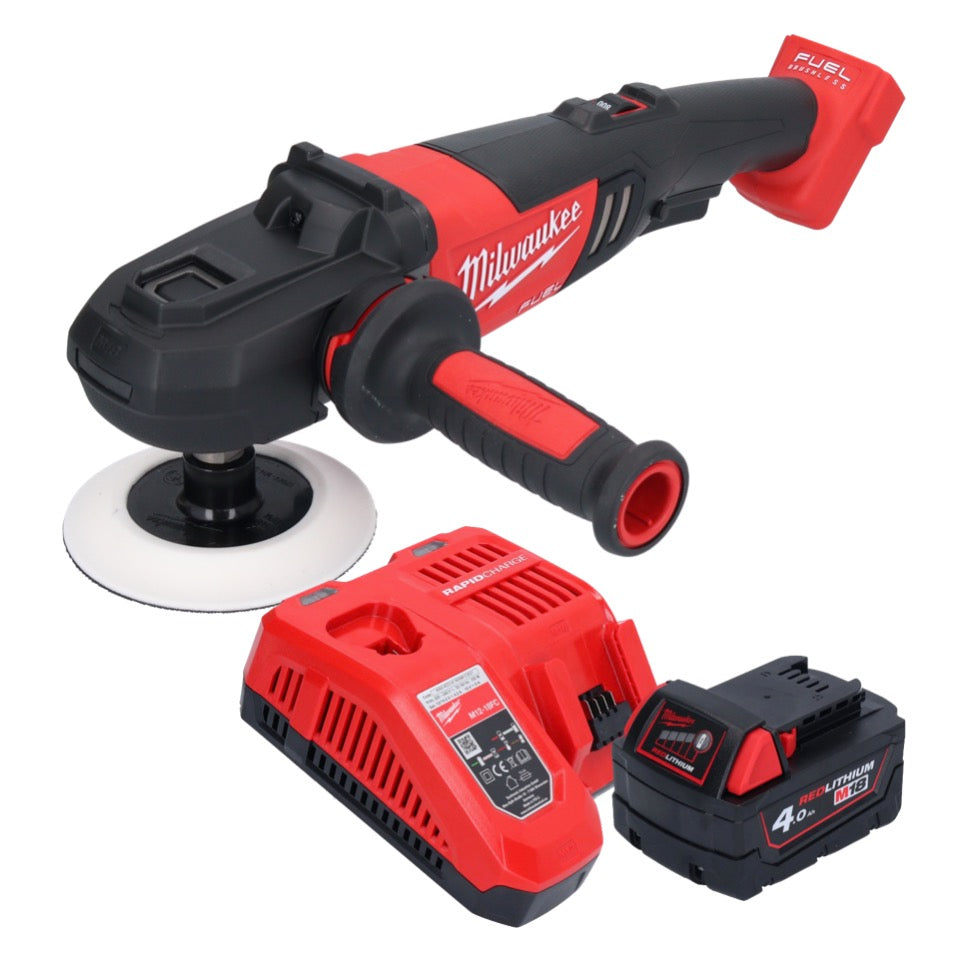 Polisseuse à batterie Milwaukee M18 FAP180-401 18 V 180 mm sans balais + 1x batterie 4,0 Ah + chargeur