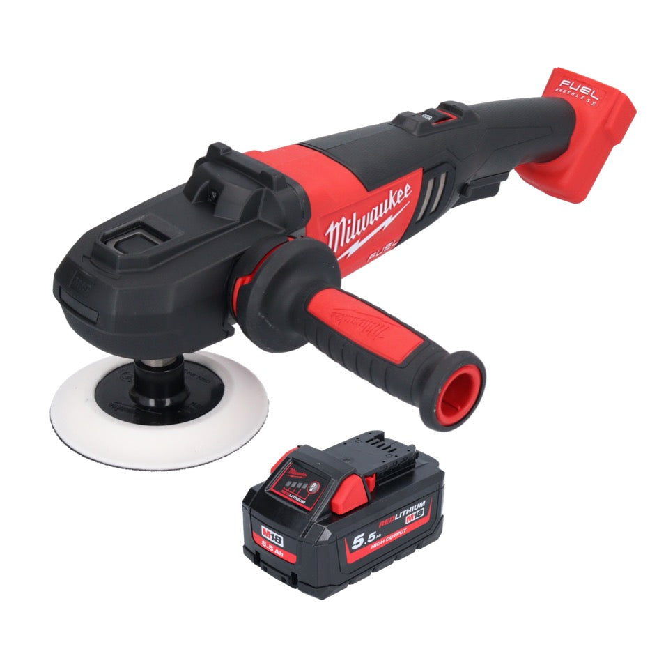 Polisseuse à batterie Milwaukee M18 FAP180-551 18 V 180 mm brushless + 1x batterie 5,5 Ah - sans chargeur