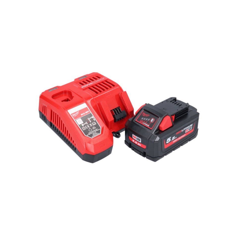 Milwaukee M18 FAP180-551 Akku Polierer 18 V 180 mm Brushless + 1x Akku 5,5 Ah + Ladegerät