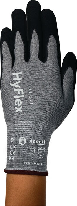 ANSELL gants de protection contre les coupures HyFlex® 11-571 taille 10 noir (4000391316)