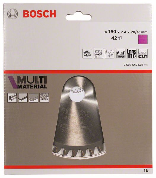 Lame de scie circulaire BOSCH diamètre extérieur 160 mm nombre de dents 42 HLTCG (4000908901)