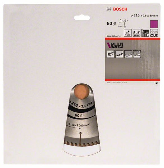 Lame de scie circulaire BOSCH diamètre extérieur 216 mm nombre de dents 80 HLTCG (8000342264)