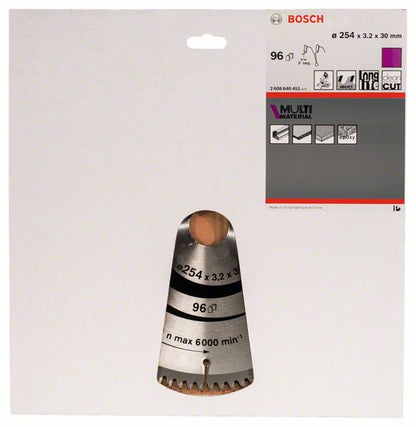 Lame de scie circulaire BOSCH diamètre extérieur 254 mm nombre de dents 96 HLTCG (8000342268)