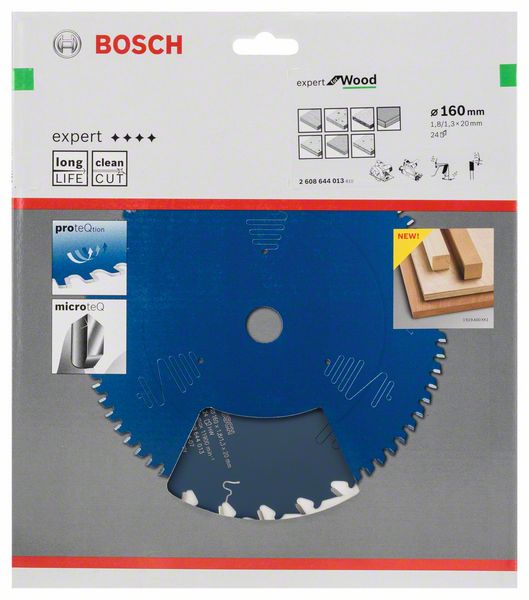 Lame de scie circulaire BOSCH Expert pour bois diamètre extérieur 160 mm nombre de dents 24 WZ (8000342037)