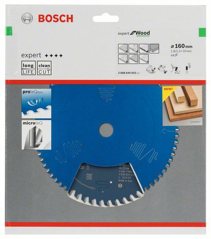 Lame de scie circulaire BOSCH Expert pour bois diamètre extérieur 160 mm nombre de dents 48 WZ (8000342039)