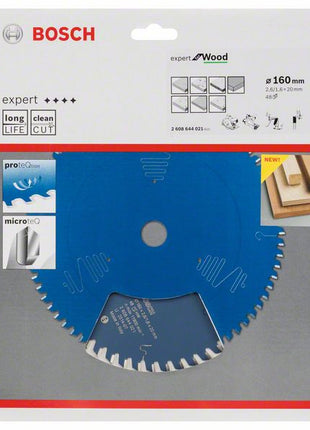 Hoja de sierra circular BOSCH Expert para madera diámetro exterior 160 mm número de dientes 48 WZ (8000342045)