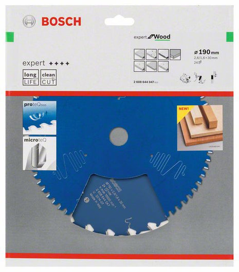 BOSCH Kreissägeblatt Expert for Wood Außen-Ø 190 mm Zähnezahl 24 WZ ( 8000342075 )