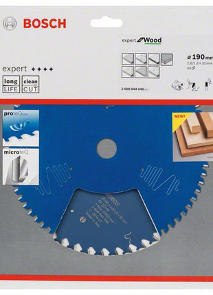 Lame de scie circulaire BOSCH Expert pour bois diamètre extérieur 190 mm nombre de dents 40 WZ (8000342076)