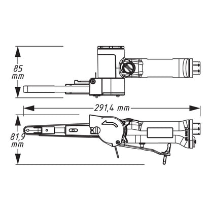 Ponceuse à bande pneumatique HAZET 9033N-4 10x330 mm 19000 tr/min (4000898935)