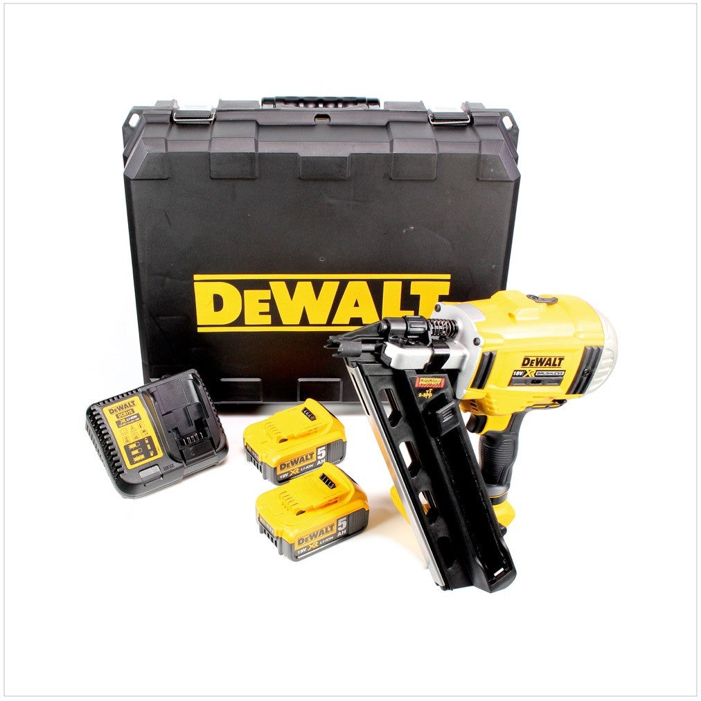 DeWALT DCN 692 P2 Akku Nagler 18V Brushless + 2x Akku 5,0Ah + Ladegerät + Koffer - Toolbrothers