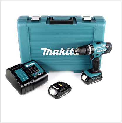 Makita DHP 453 SAE Akku Schlagbohrschrauber 18 V 42 Nm + 2x Akku 2,0 Ah + Ladegerät + Koffer - Toolbrothers