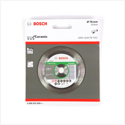 Bosch Trennscheibe Diamant für Ceramic 76 mm für GWS 10,8-76 / 12V-76 ( 2608615020 ) - Toolbrothers