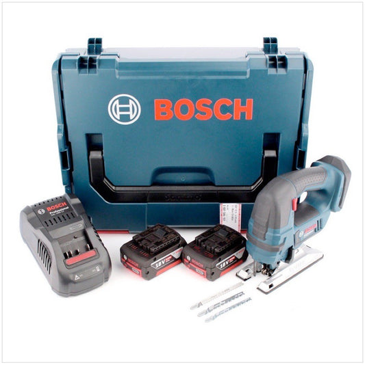 Bosch GST 18 V-Li B Akku Stichsäge in L-Boxx + 2x 6,0 Ah Akku + Ladegerät + 20x Sägeblätter - Toolbrothers