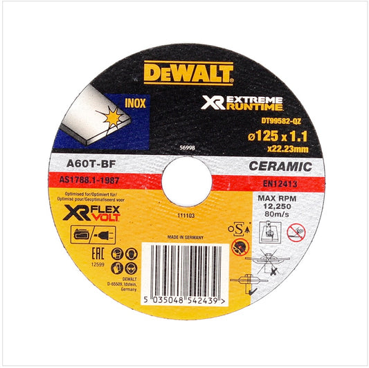 Dewalt DT 99582 XR FlexVolt Extreme Trennscheibe Metall 125 x 1,1 mm - Toolbrothers