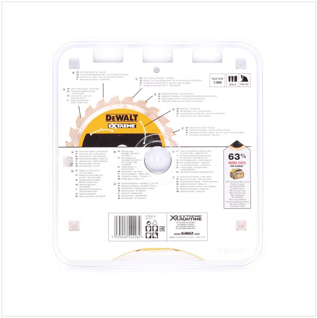 Dewalt DT 99566 XR FlexVolt Handkreissägeblatt 210 mm / 30 mm mit 36 Zähnen - Toolbrothers