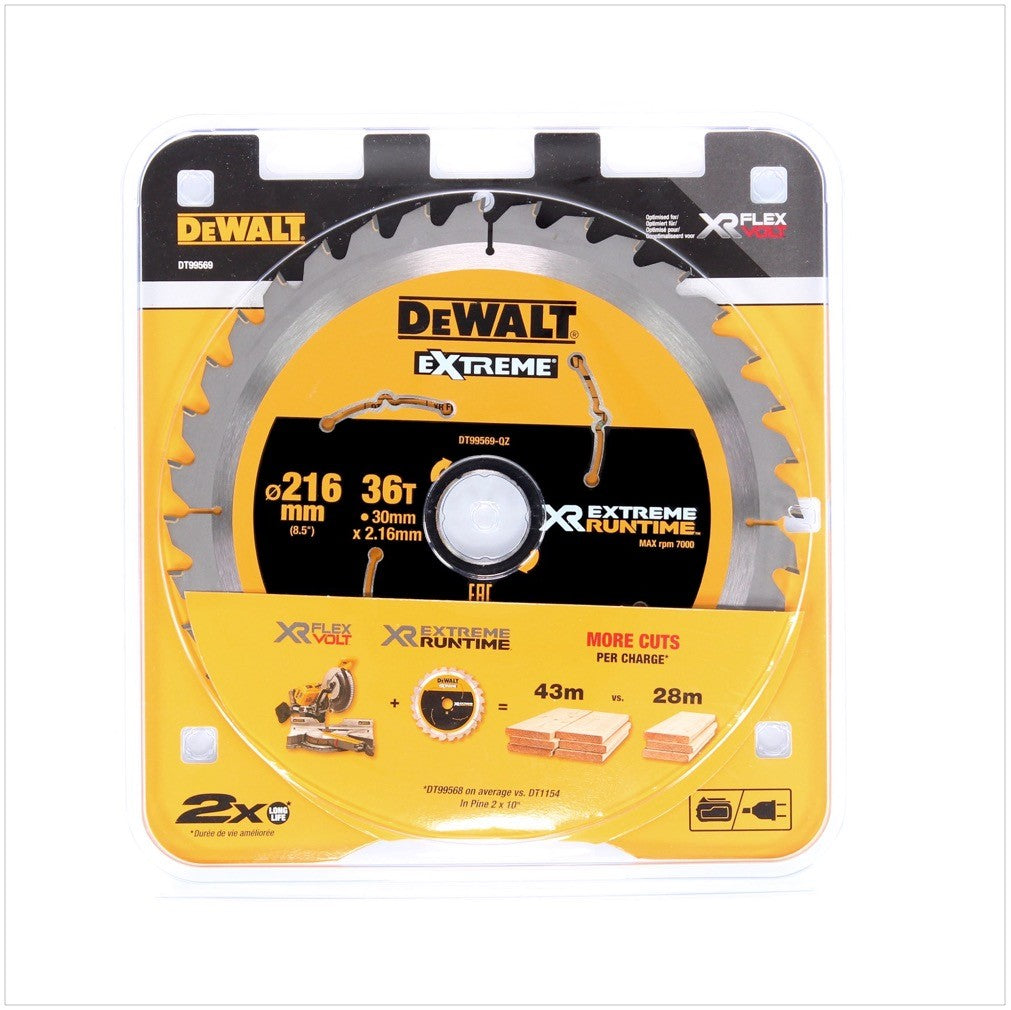 Dewalt DT 99569 XR Handkreissägeblatt 216 mm / 30 mm mit 36 Zähnen - Toolbrothers