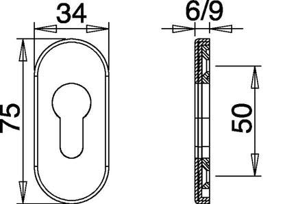 Rosace de clé EDI 0813/6003 aluminium F1 (3000200038)