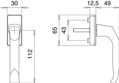 EDI Fenstergriff 1003/1035 Aluminium F2 / neusilberfarbig ( 3000261157 )