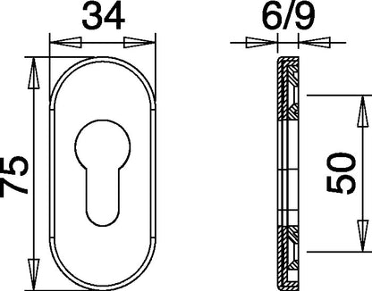 Rosace clip protection incendie EDI 0813/6 acier inoxydable EST (3000200048)