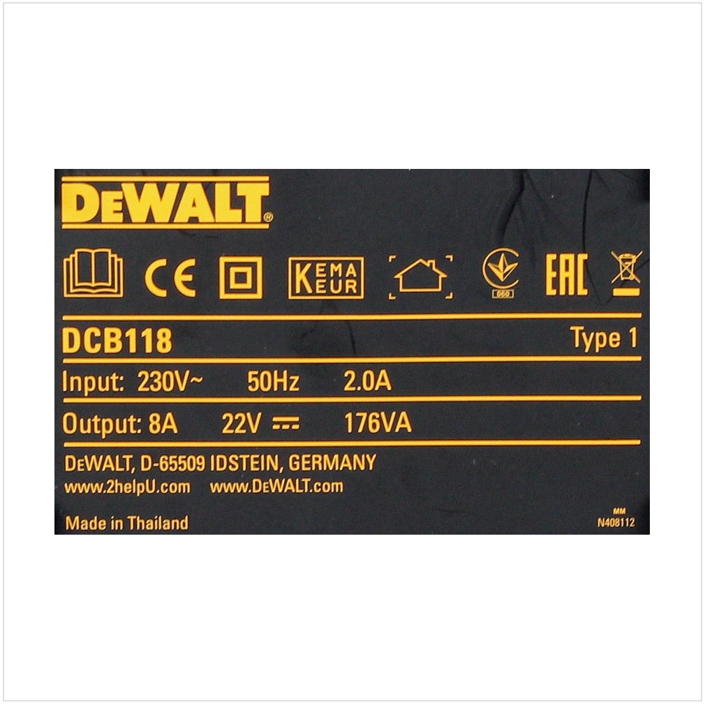 DeWalt DCB 118 XR FlexVolt 54 V / 18 V Akku Schnell Ladegerät - Toolbrothers