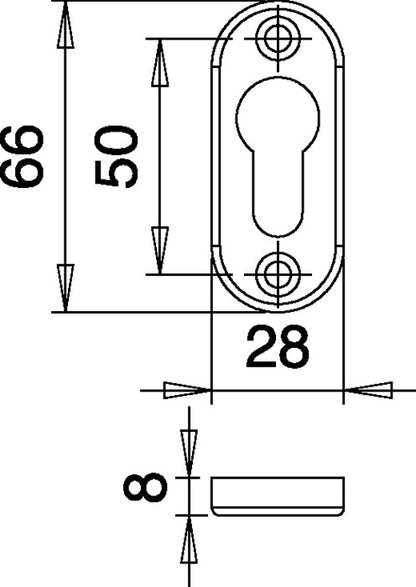 EDI Schlüsselrosette 3393/0000 Aluminium F1 ( 3000200014 )