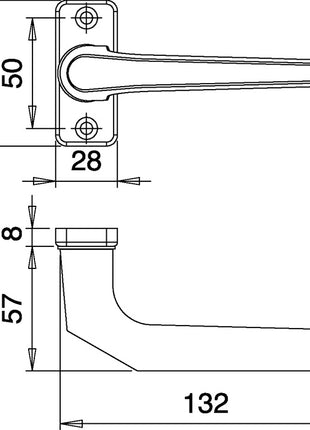 Profilé EDI pour poignée de porte, pièce de trou 3314/0000 aluminium F1 (3000252764)