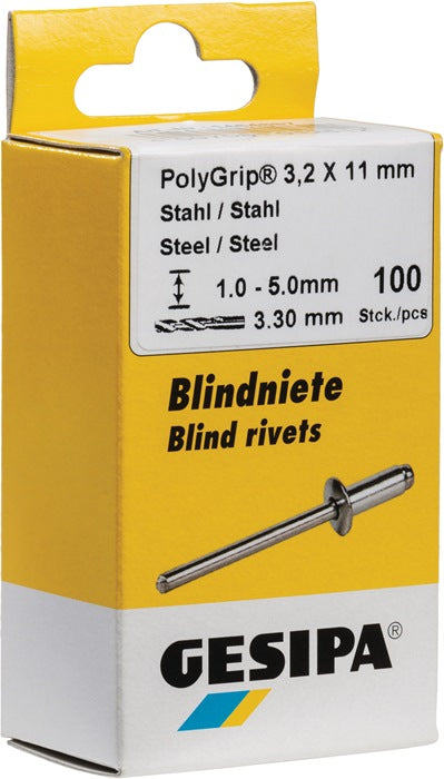 GESIPA rivet aveugle PolyGrip® tige de rivet dxl 3,2 x 8 mm (4000813773)