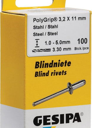 GESIPA Blindniet PolyGrip® Nietschaft d x l 4,8 x 10 mm ( 4000813781 )